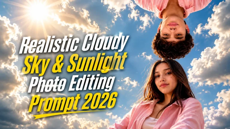 Realistic Cloudy Sky & Sunlight Photo Editing Prompt 2026