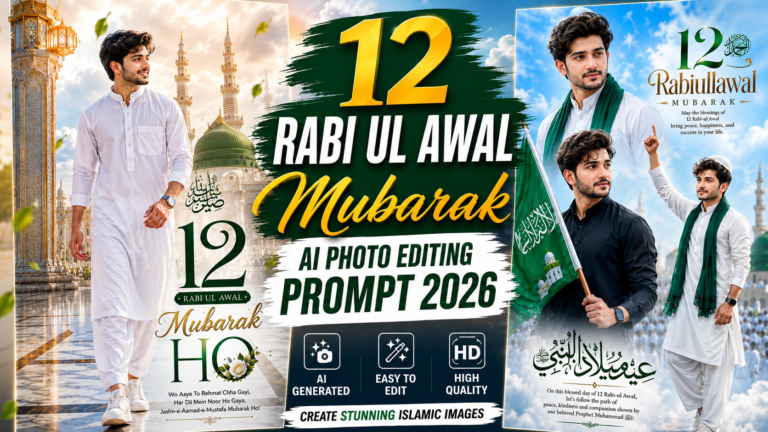 12 Rabi Ul Awal Mubarak AI Photo Editing Prompt 2026
