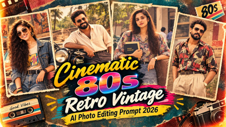 Cinematic 80s Retro Vintage AI Photo Editing Prompt 2026